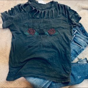 Guns n’ Roses vinstage distressed band tee